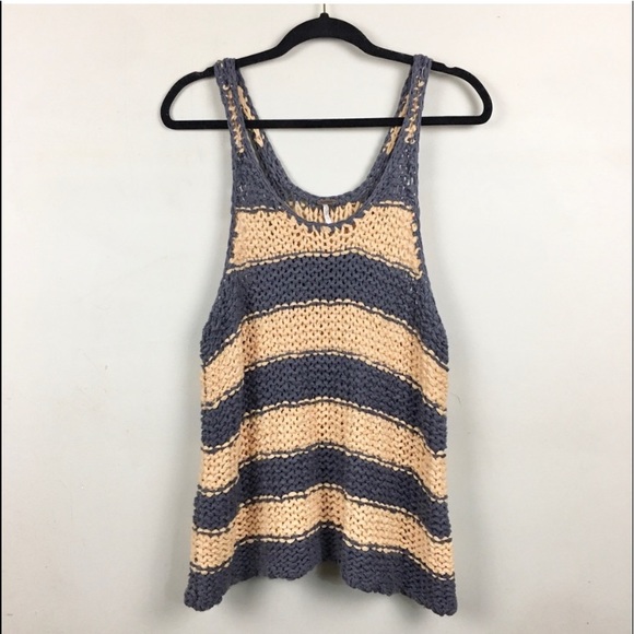 Free People Stars That Shine Striped Crochet Sweater Tank - Picture 9 of 9